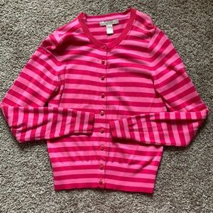 Banana Republic Pink Stripe Cardigan - Valentines Day